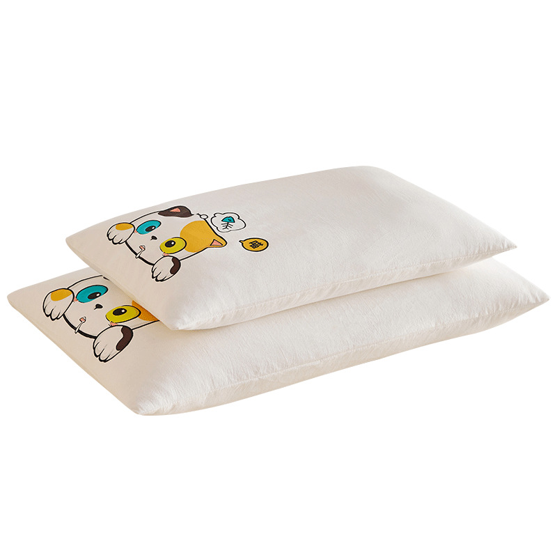 Almohada de algodón para niños, protección de la columna cervical, almohada de algodón para dormir, almohada de dibujos animados lindo bebé de 3 a 6 años, almohada baja individual