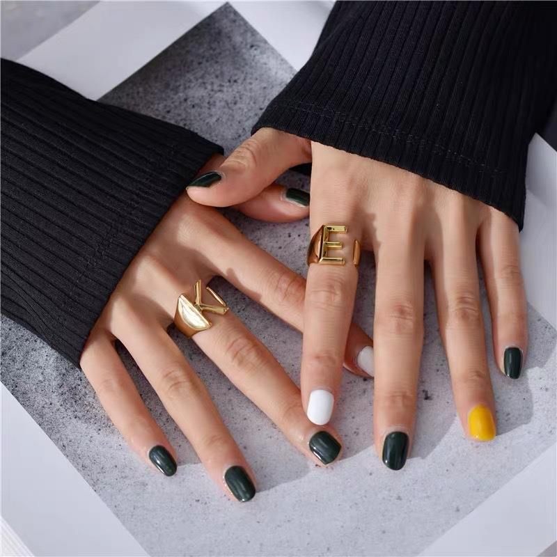 Fashion Letter Copper Plating Open Ring 1 Piece
