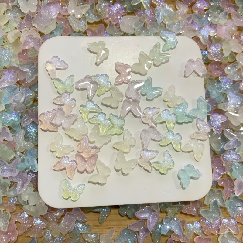 Fat Butterfly Nail Art Color Mermaid Ji Fine Flash Wear Nail Earrings Nail Hand Account Goo Card Flow Hemp Photo Frame diy