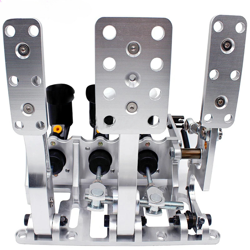 Cnc New Racing Master Cylinder Pump Hydraulic Clutch Bias 3 Pedal Floor Mount Aluminum Brake Pedal Box Kit