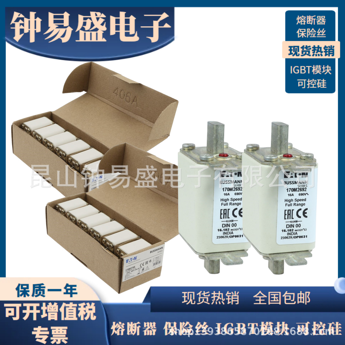 原装巴斯曼熔断器170M2608 170M2609 170M2610 170M2611 现货全新