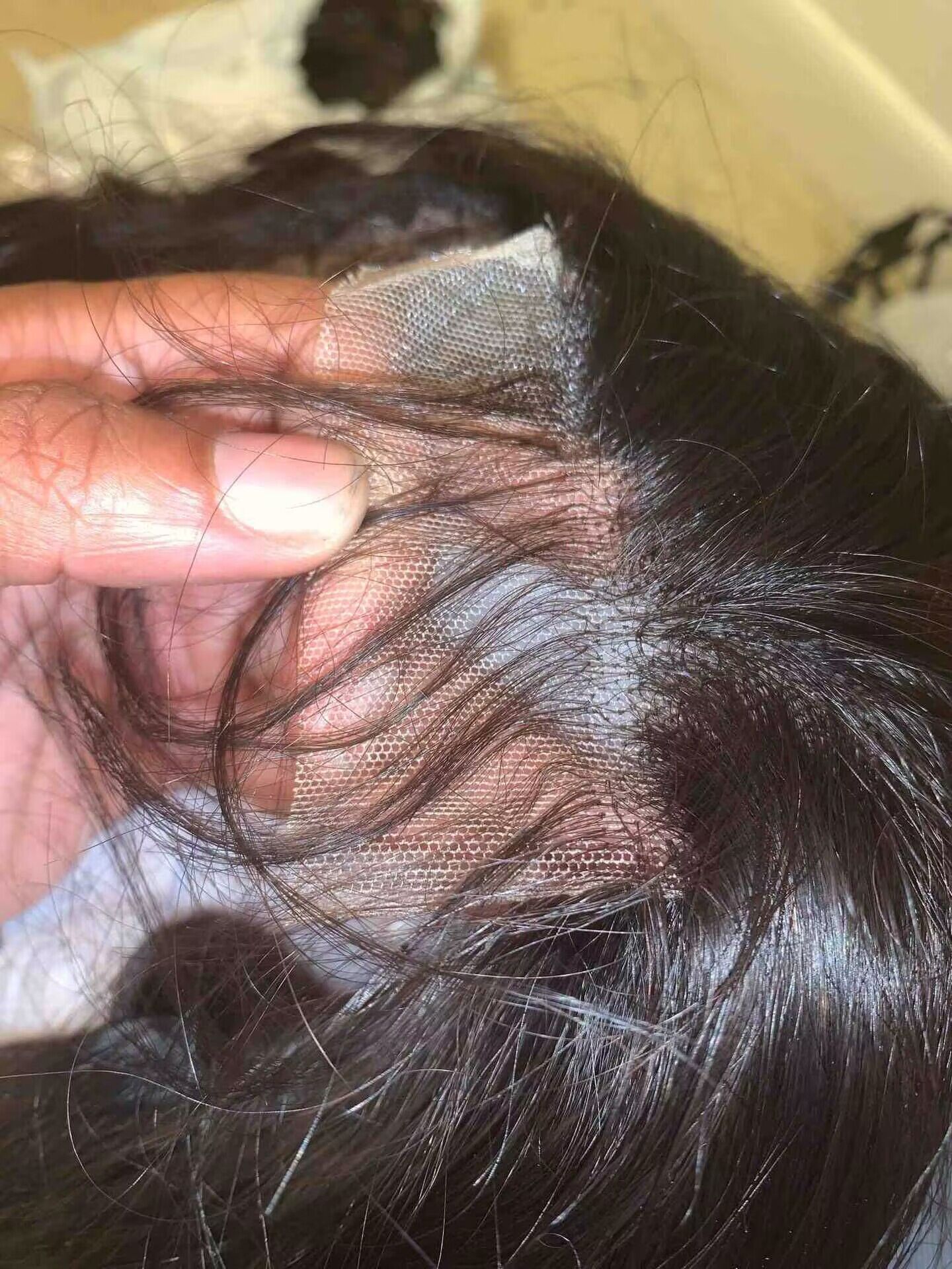 4x4 Cierre Peluca de encaje pequeño bloque de pelo cubierta de la cabeza