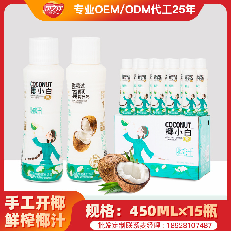 伊之伴椰子汁椰小白果肉椰汁植物蛋白鲜榨椰汁饮料OEM批发厂家