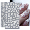 Three dimensional sticker for manicure, white adhesive nail stickers for nails, suitable for import, new collection, lace dress, flowered