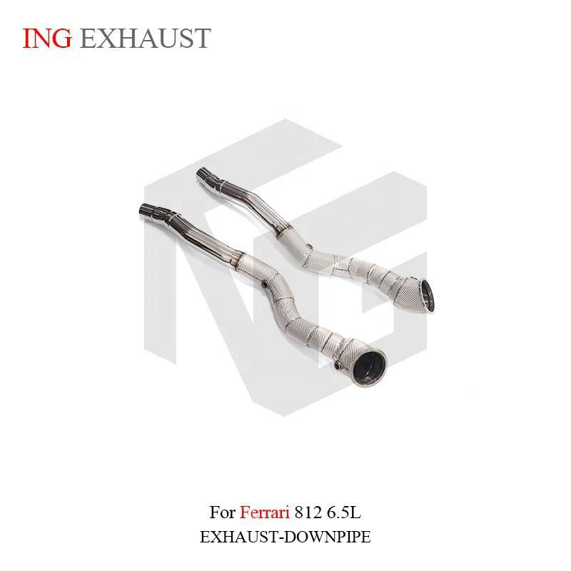 Suitable for Ferrari 812 6.5L, stainless steel exhaust system downpipe with hood