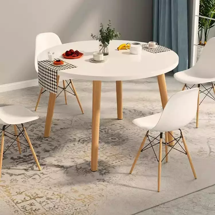 小圆桌家用餐桌北欧圆型桌子小户型吃饭阳台洽谈桌椅组合圆餐台