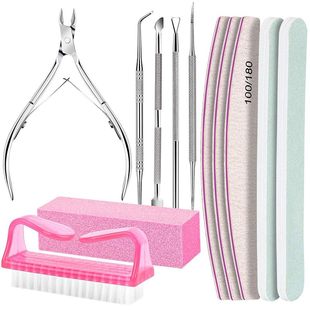 Cross-border best selling nail polishing manicure tools set large horn brush dead skin scissors manicure set