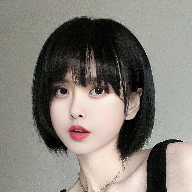 Short Hair Wig Female Artificial Hair New Full Wig Set Natural Full Head Cover Campus Sweet Girl Fresh and Cool Short Hair Wig Female Artificial Hair New Full Wig Set Natural Full Head Cover Campus Sweet Girl Fresh and Cool