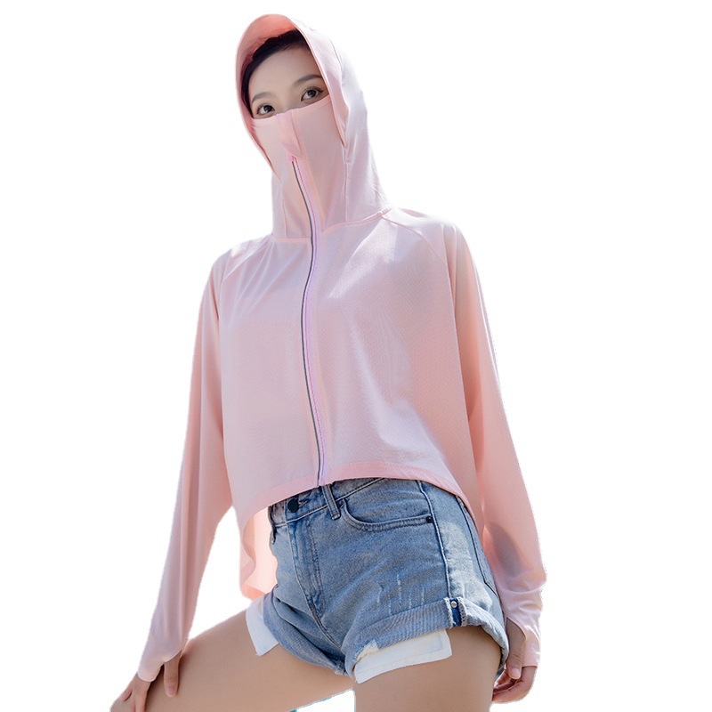 UPF50+防紫外线冰丝防晒衣女夏季轻薄透气燕尾款防晒服罩衫皮肤衣