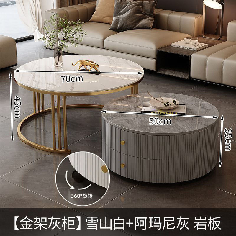 범용 휠 더블 펌프 - 골드 프레임 그레이 캐비닛 + 그레이 슬레이트 + 스노우 마운틴 화이트 슬레이트