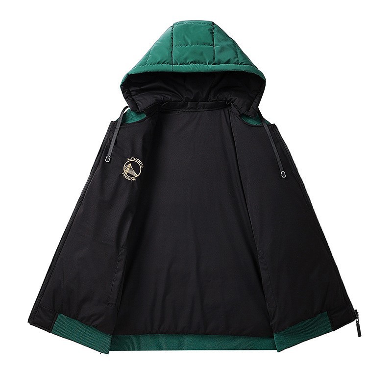 Gepolsterte Herrenjacke mit Stickerei in Kontrastfarben, abnehmbarer, lockerer Mütze, beidseitig tragbar, dick gefüttert, mit Kapuze_voghion.com