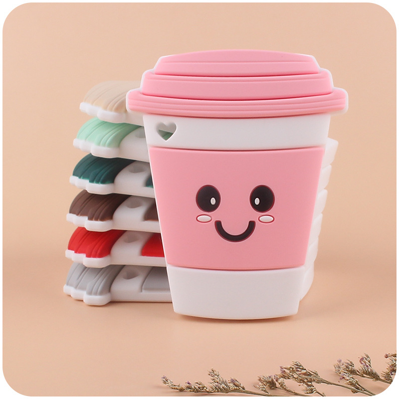 Suministros para bebés de dibujos animados taza de silicona teether creativo bebé silicona mordedura pegamento molar juguete teether nuevo