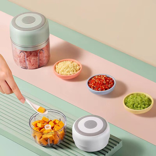 Mini Wireless Electric Garlic Masher, Small Household Garlic Chopper, Meat Grinder, Manual Garlic Paste Maker & Chili Cutter/Chopper