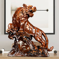 Tiger ornaments home living room entrance wooden decorations zodiac tiger boss desktop company opening gift decorations
