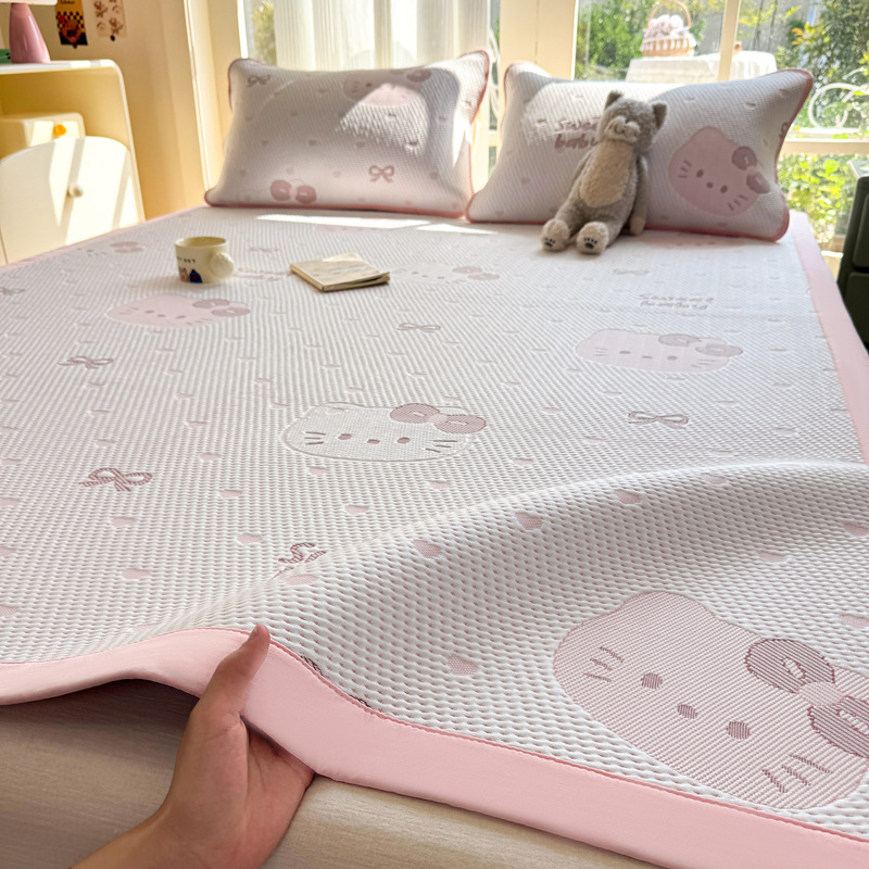 Summer Ice Bean Cooling Mat Three-Piece Set Bed Sheet Air Conditioning Soft Mat Washable 2026 New Model Single Summer Cooling Pad