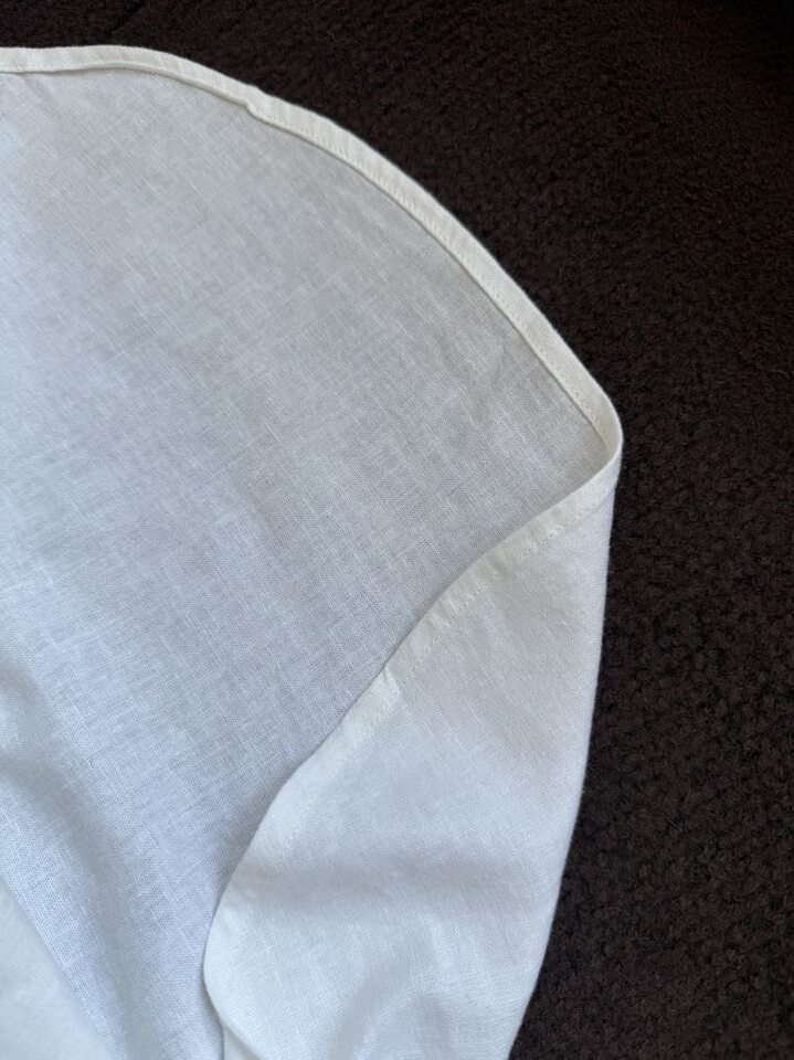 Áo sơ mi nữ tay dài cổ ve thêu hình ngựa nhỏ chất liệu lanh phối cotton dáng suông — Nâng cấp trắng tinh khiết chi tiết 3