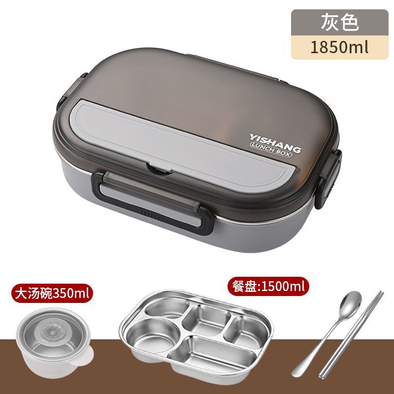 caja de almuerzo de acero inoxidable con cubierta aislamiento térmico para trabajadores de oficina adultos con microondas para estudiantes de gran capacidad de divisoria de comedor con caja de almuerzo