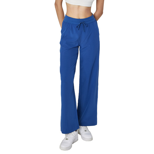 Summer Love New Slimming Wide Leg Straight Leg Pants Bare Sensation High Waisted Yoga Pants for Women with Pockets Casual Sports Pants
