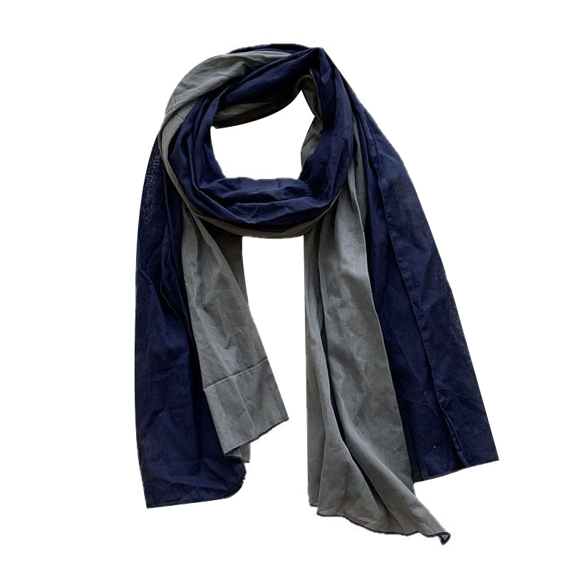 Pañuelo en la cabeza bufanda a juego de color de algodón puro primavera y verano nuevo estilo retro todo-fósforo bufanda de seda para damas bufanda plisada chal de punto al por mayor