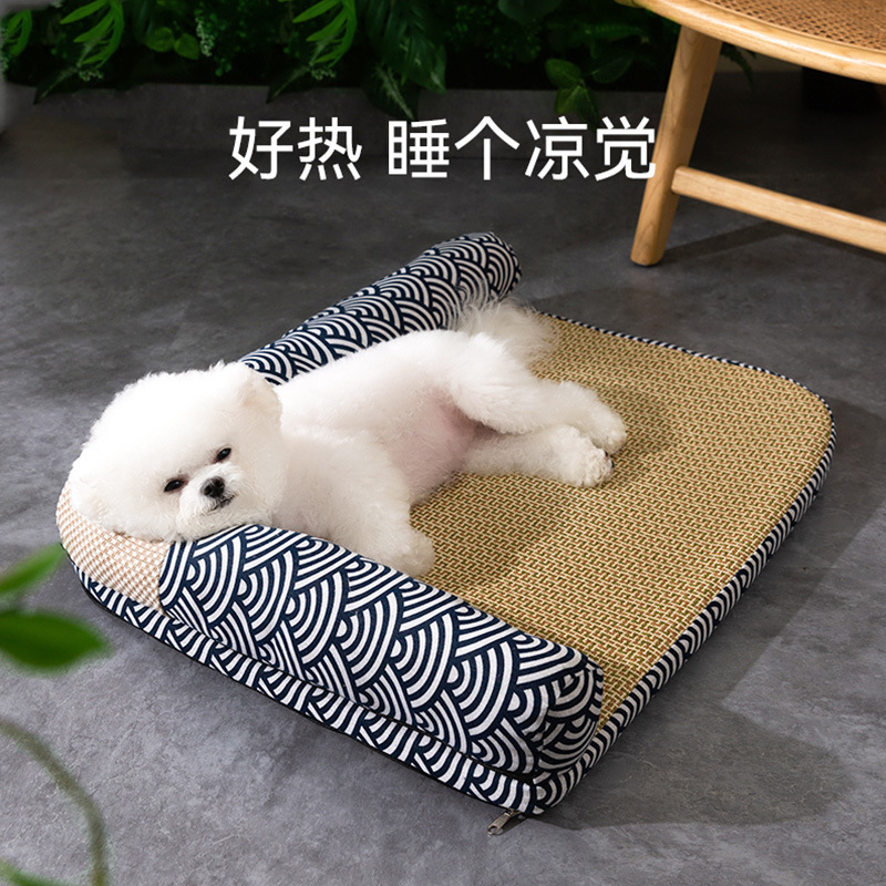 Perrera nuevo verano japonés fresco nido de estilo japonés de SIAL fresco extraíble lavable sofá cuatro estaciones estera de ratán estera del gato estera