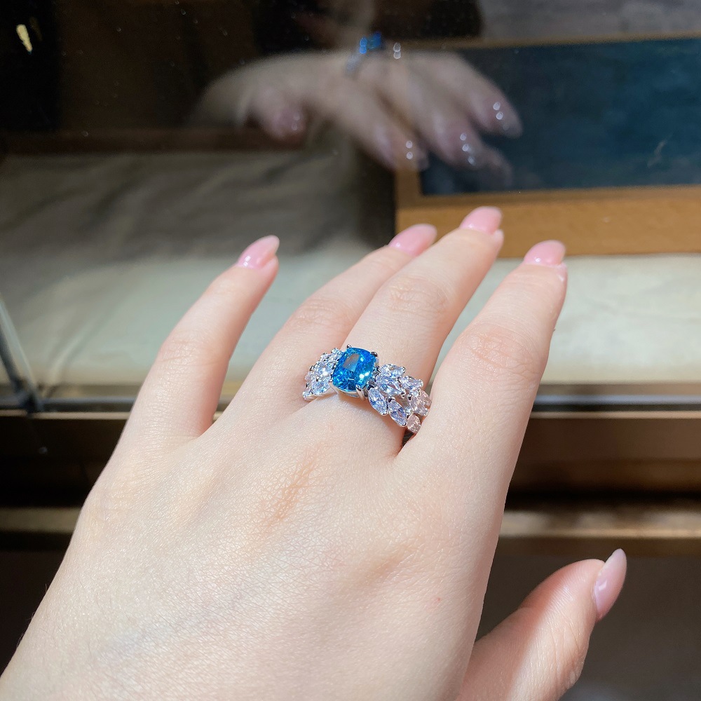 Fashion Butterfly Sterling Silver Inlay Zircon Rings 1 Piece