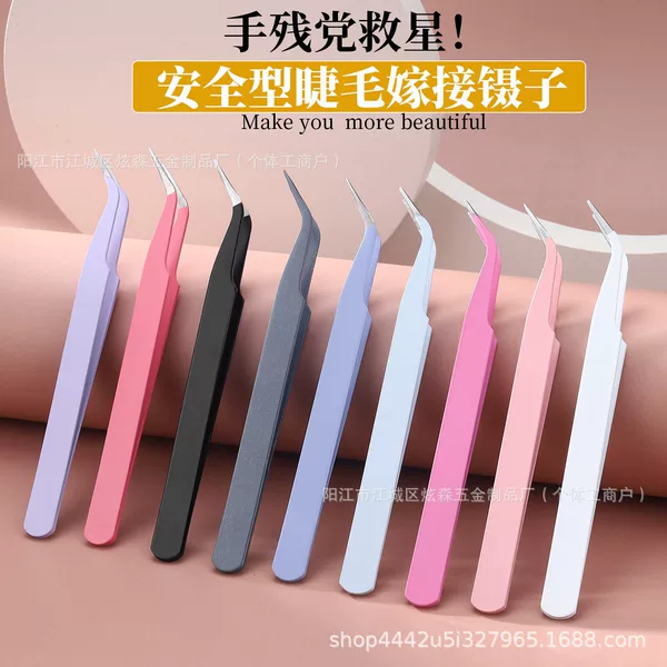 High-Precision Stainless Steel Handbook Tweezers, Elbow Tweezers, Grafted False Eyelashes Tweezers, Handmade DIY Tools, Handbook Nail Tweezers