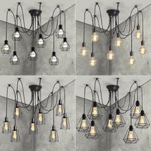 复古工业风多头服装店咖啡厅酒吧创意餐厅吊灯天女散花蜘蛛灯装饰