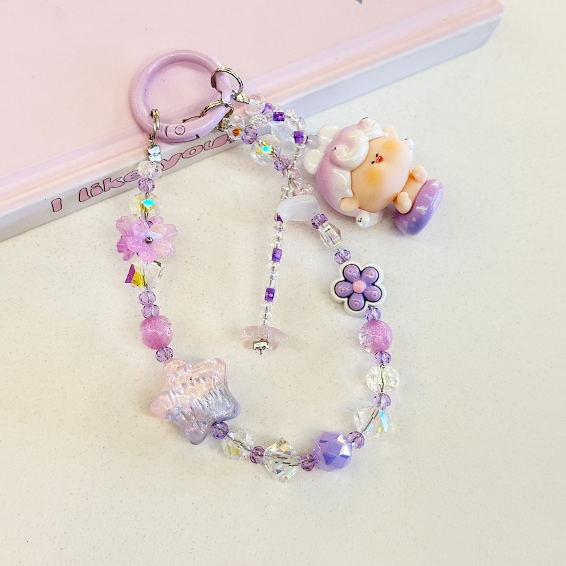 Genuine Lilith lindo grano pintura al óleo estrella nueva aleación cristal resina linda cadena de teléfono móvil bolso colgante de teléfono móvil