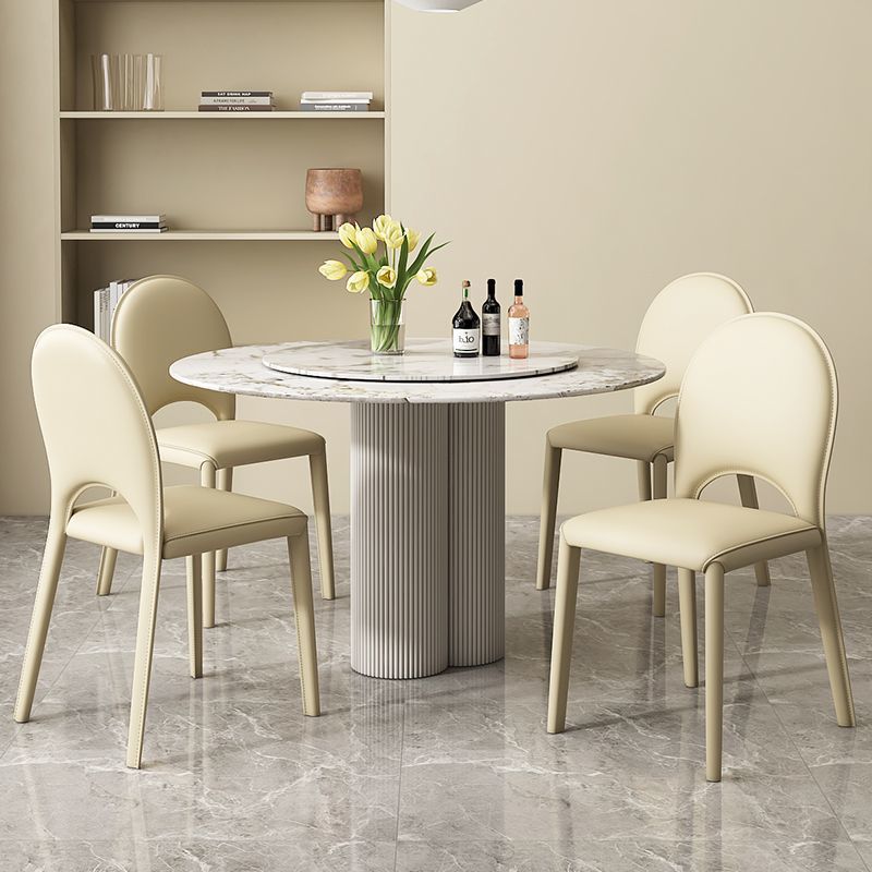 silla de comedor de estilo crema estilo minimalista mesa de comedor de hotel taburete de respaldo de diseño modelo silla de cuero de silla