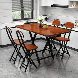 Folding Table Folding Table Rectangular Dining Table Home Outdoor Stall Installation-Free Rectangular Multi-Functional Dining Table Factory