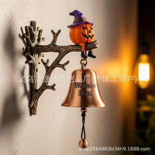 Halloween Witchy Pumpkin Welcome Bell�f�}��Ů���ϹϚgӭ�