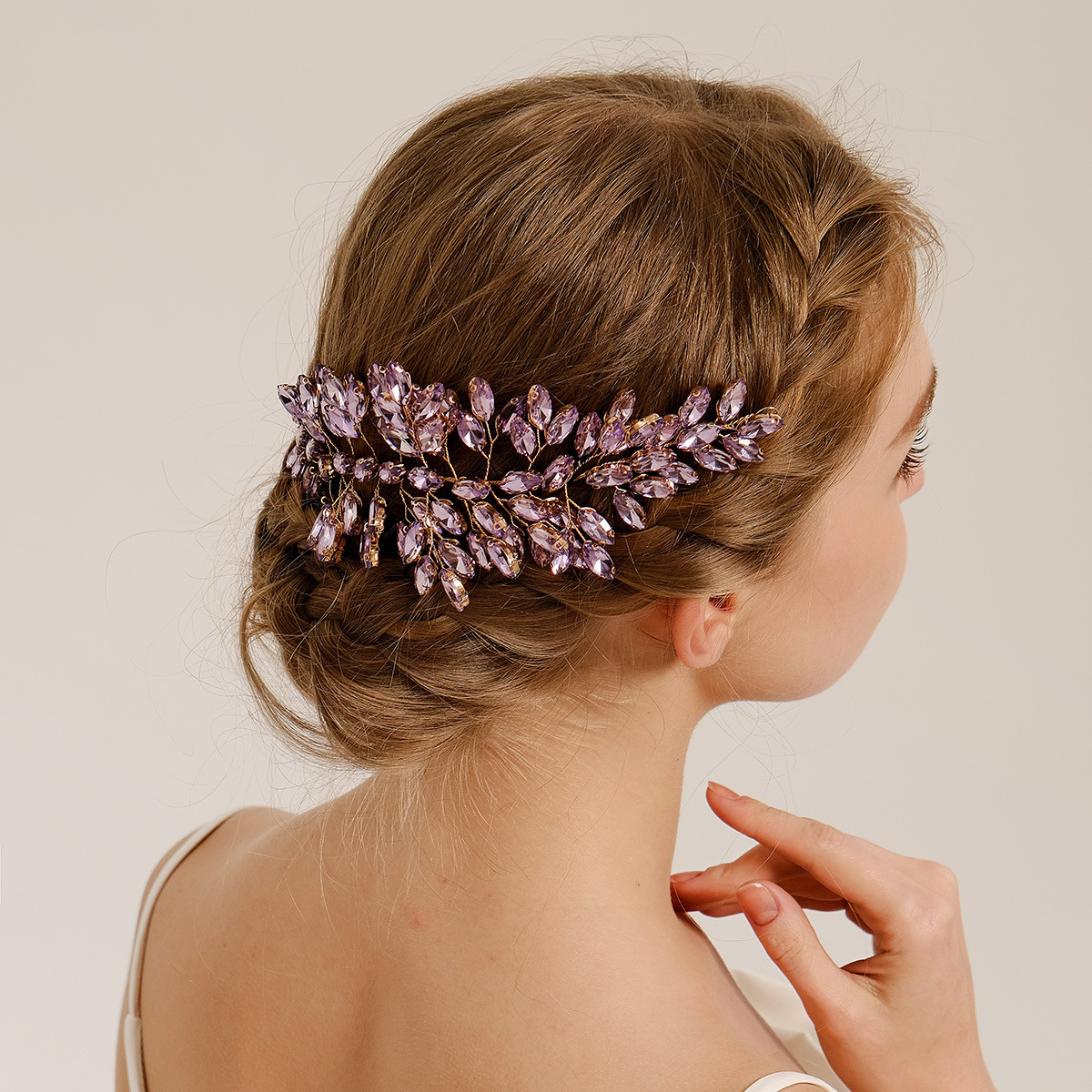 65g Weight Party Headpieces Hair Accessories Type 1 Piece Quantity Holiday, Wedding, Daily Occasion Rhinestone, Copper Material Leaf Pattern Women's Gender Simple Style Style Women's Simple Style Leaf Rhinestone Copper Party Headpieces 3