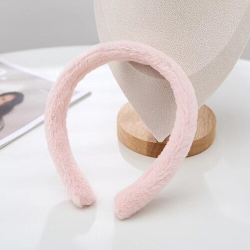 Korean Sweet Imitation Rabbit Plush Headband Narrow Autumn and Winter Simple Furry Headband Women's Solid Color Hair Clip Hair Accessories Wholesale