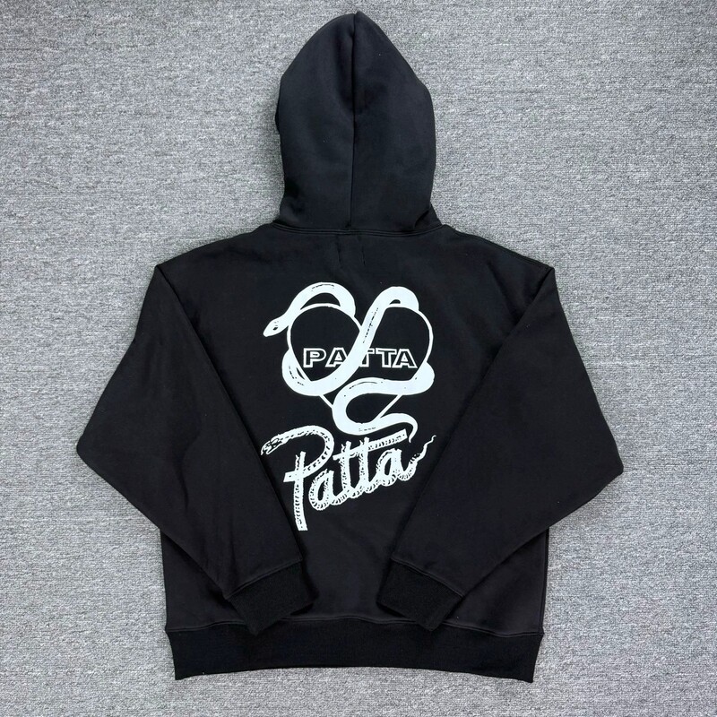 Patta X Rappahood Joint Sweatshirt Hoodie for Men and Women Loose Casual Sports Fleece-Lined Top Trendy