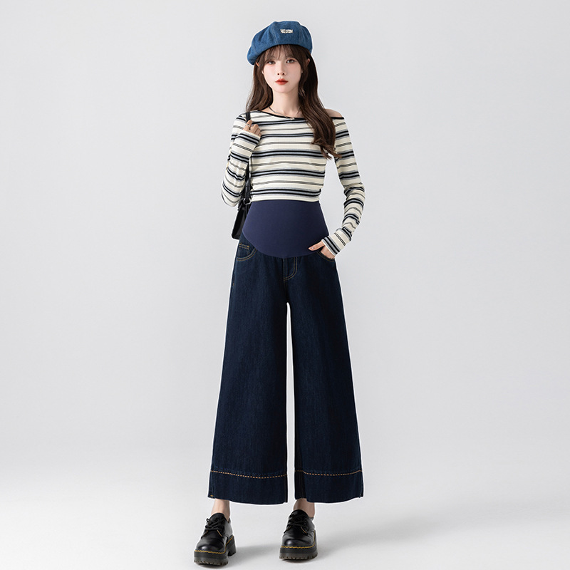 Maternity Jeans 2025 Autumn New Fashion High-Quality Belly Support Versatile Slimming Petite Outerwear Wide-Leg Pants Maternity Jeans 2025 Autumn New Fashion High-Quality Belly Support Versatile Slimming Petite Outerwear Wide-Leg Pants