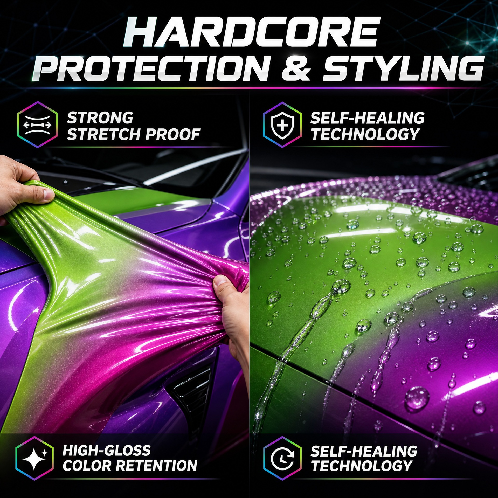 Colorful Paint Protection Film Tpu Color-Changing Film Car Wrap That Doesn'T Peel Off and Leaves No Residue Ppf Full Body Color-Changing Film