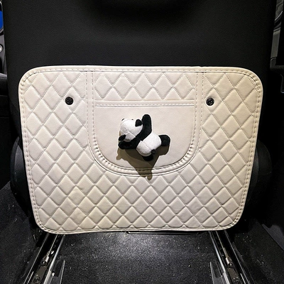 children's car rear seat protection — Chair back anti-kick pad - panda-white-anti-kick-mat-short-version