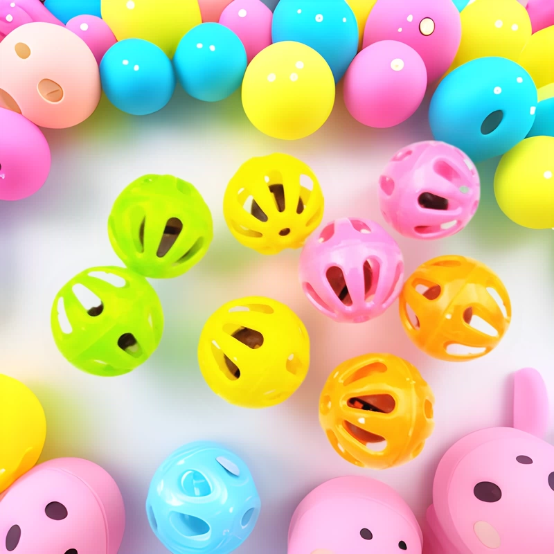 Двухслойный круглый пластиковый колокольчик-погремушка 35 мм, разноцветные аксессуары для рукоделия, пластиковые комплектующие