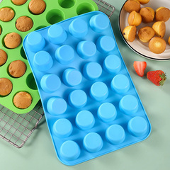 Silicone 24-piece mini cake mold porous round muffin cup baking pan jelly DIY baking mold