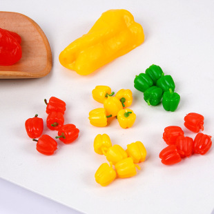 Simulated Mini Bell Pepper Pepper Model Miniature Food Toy DIY Kitchen Ingredients Bell Pepper Sweet Pepper Vegetable Accessories