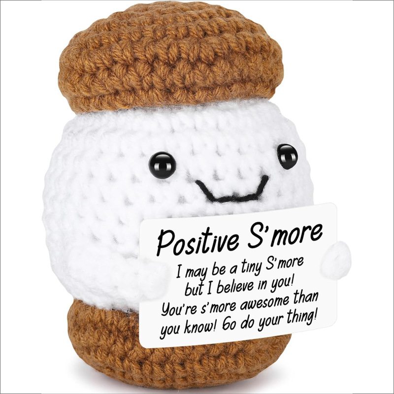 新品跨境亚马逊热销 Crochet Positive ice cream 毛线玩偶励志卡|undefined