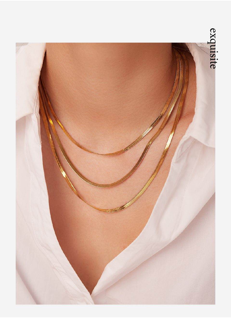 Simple Style Geometric Stainless Steel Titanium Steel Gold Plated Layered Necklaces