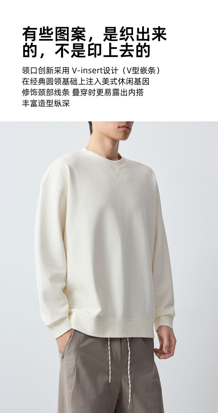 Áo sweatshirt nam cổ tròn chất liệu dày dặn 300g phong cách công sở — đen chi tiết 5