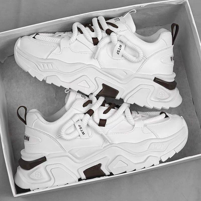 Giày thể thao nam sneaker thoáng khí tăng chiều cao, đế cao su gót thấp 1-3 cm — C118 màu trắng, C118 màu xám