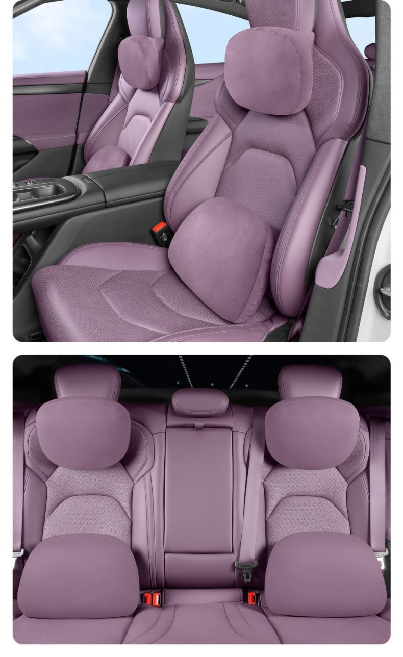 Suitable for Xiaomi Su7Yu7 Magnetic Headrest, Same Model as in the Mall, Comfortable Car Suede Neck Pillow and Lumbar Support