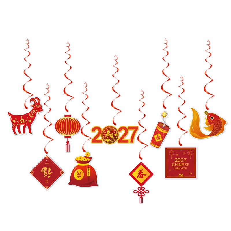 Adornos colgantes en espiral decorativos para el Festival de Primavera del Año del Caballo 2026, decoraciones festivas de estilo chino para Nochevieja, adornos colgantes. image 6