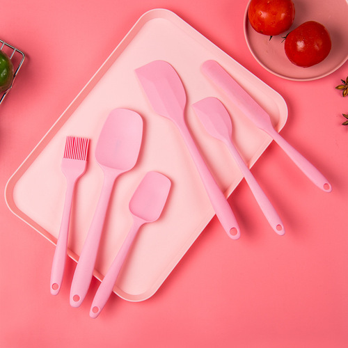 Silicone kitchenware 6-piece set scraper oil brush barbecue all-inclusive silicone kitchen supplies six-piece baking tool set