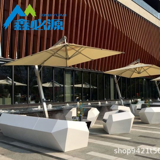 玻璃钢休闲椅创意沙发组合座椅户外异形菱形北欧软包坐椅厂家直销