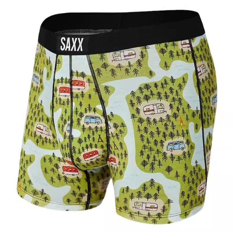 Saxx Men's Underwear Printed Modal Stereo Mesh Bag Slim Fit Soft Elastic Quick-Drying Close-Fitting Boxer Shorts for Men