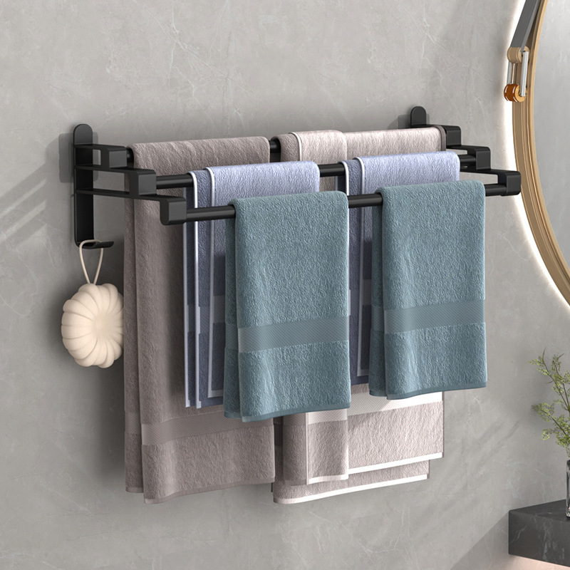 Towel Rack Toilet Punch-free Storage Rack Bath Towel Rack Hook Bathroom Hanging Rack Toilet Towel Hanging Rod Wall Hanging Rack